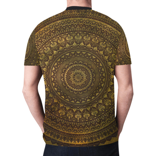 Lime Brown mandala New All Over Print T-shirt for Men (Model T45)