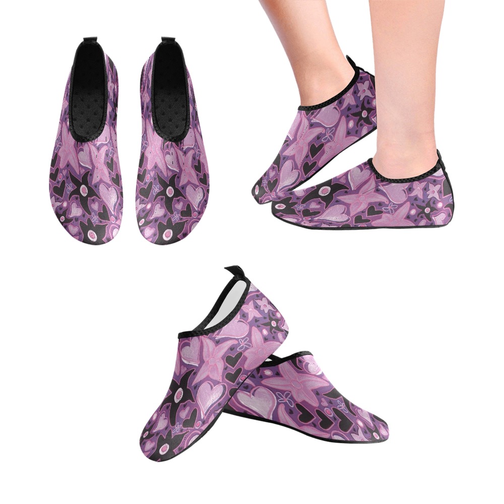 Magic Floral Pattern Women's Slip-On Water Shoes (Model 056)