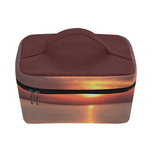 Pink Amber Sunset Collection Cosmetic Bag/Large (Model 1658)