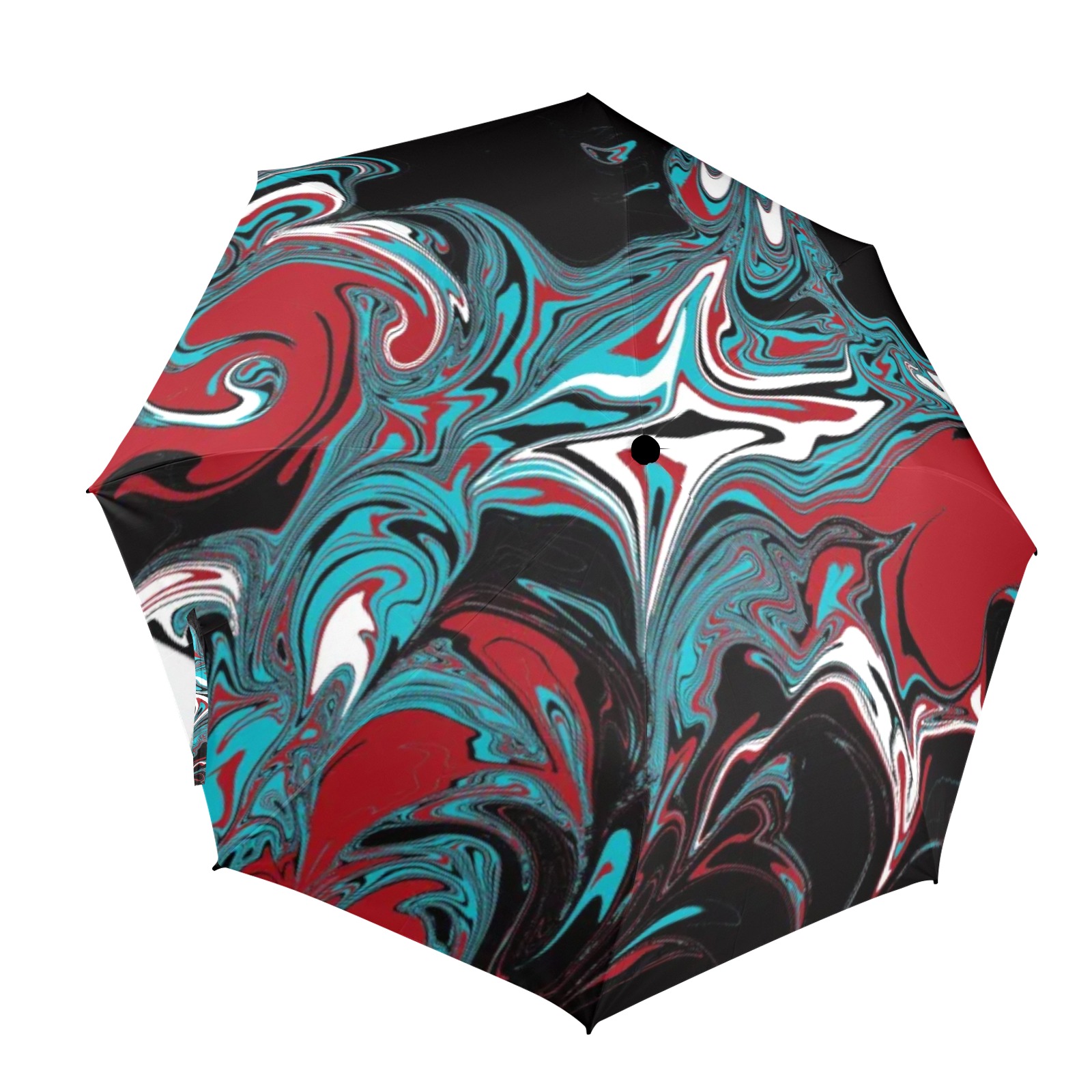 Dark Wave of Colors Semi-Automatic Foldable Umbrella (Model U12)