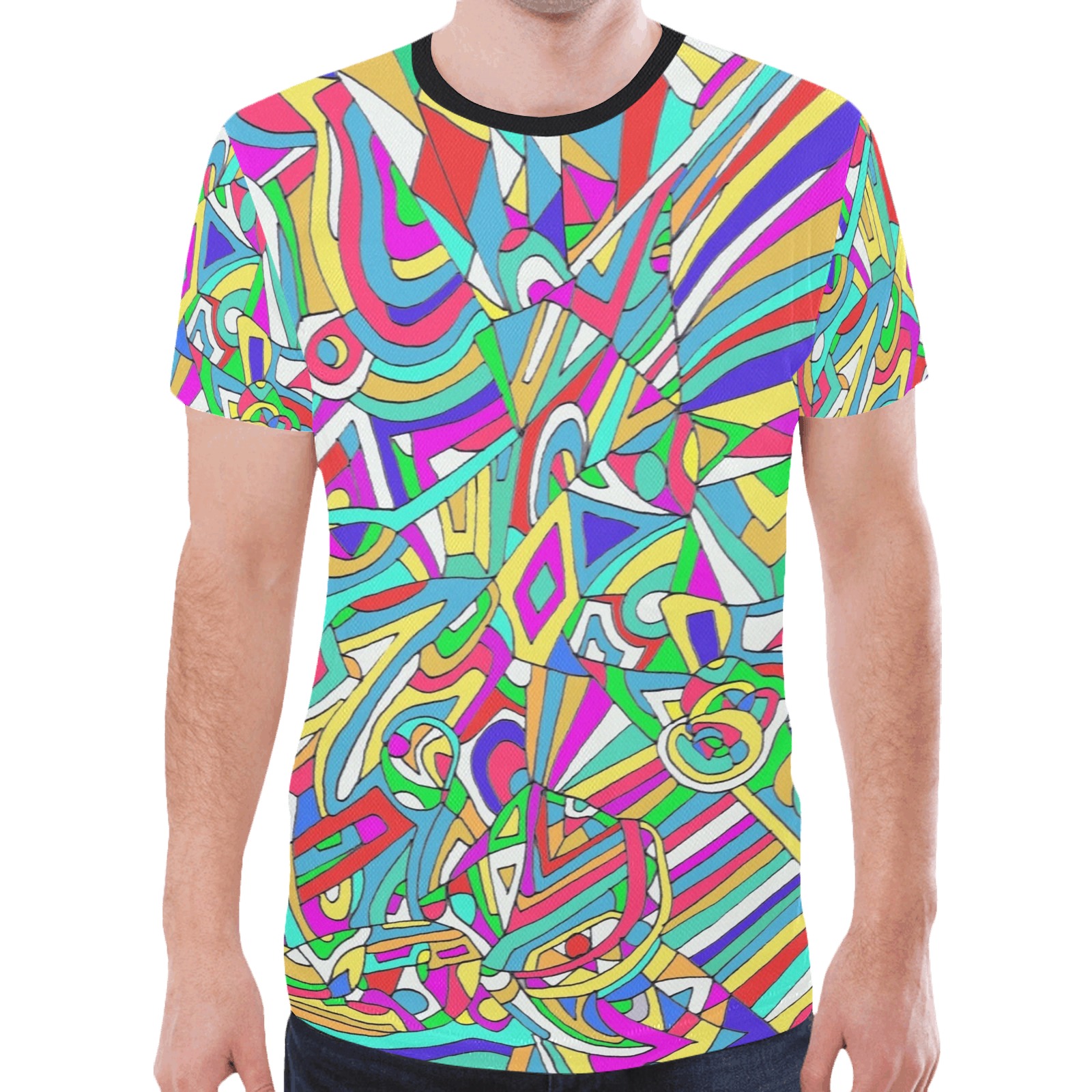 Abstract motion New All Over Print T-shirt for Men (Model T45)