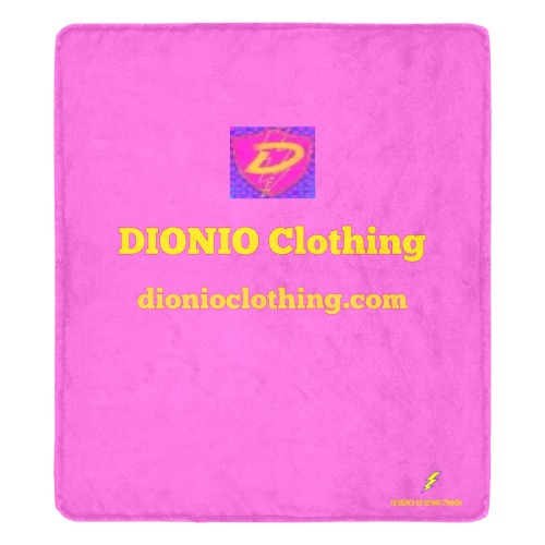 DIONIO Clothing - Pink Ultra Soft Micro Fleece Blanket (Pink Grand Prix D-Shield Logo) Ultra-Soft Micro Fleece Blanket 70''x80''