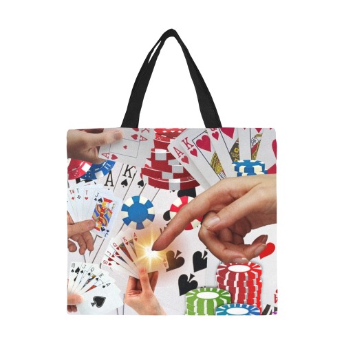 POKER NIGHT TOO All Over Print Canvas Tote Bag/Large (Model 1699)