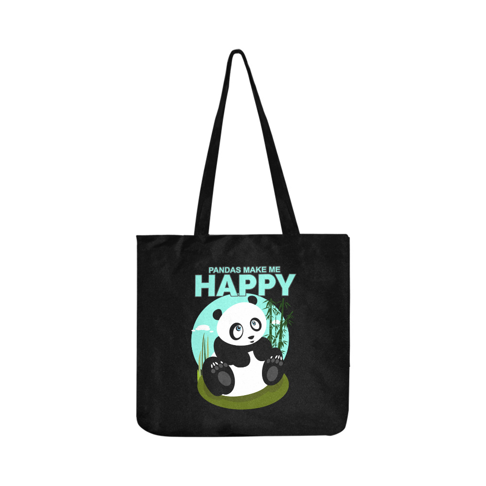 Pandas Make Me Happy Reusable Shopping Bag Model 1660 (Two sides)