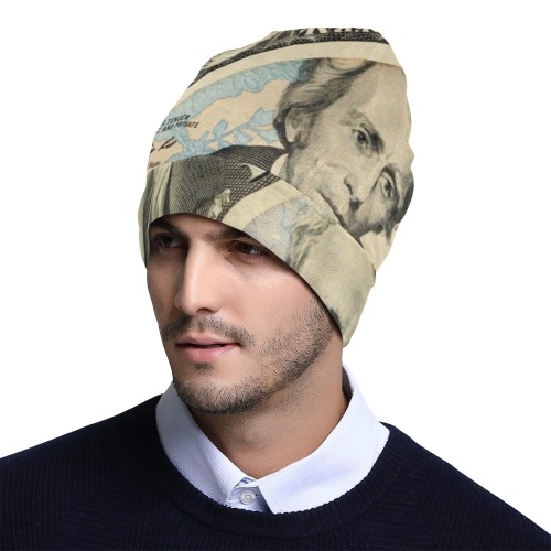 US PAPER CURRENCY All Over Print Beanie for Adults