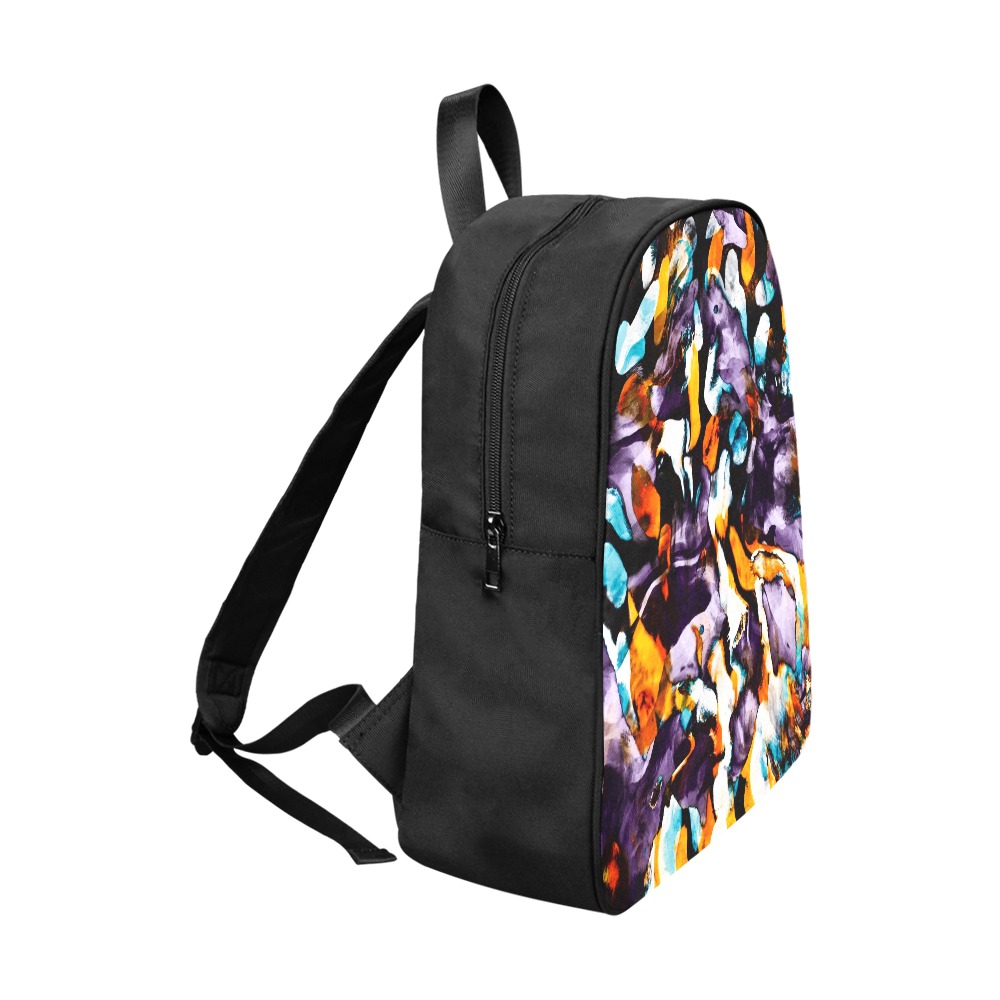 Colorful dark brushes abstract Fabric School Backpack (Model 1682) (Large)