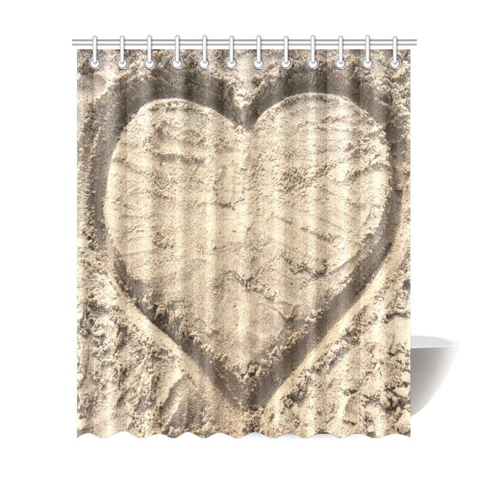 Love in the Sand Collection Shower Curtain 72"x84"
