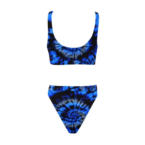 B 5 Tie-dye Sport Top & High-Waisted Bikini Swimsuit (Model S07)