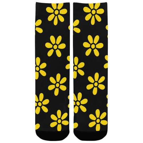 Neon Yellow Flower Socks