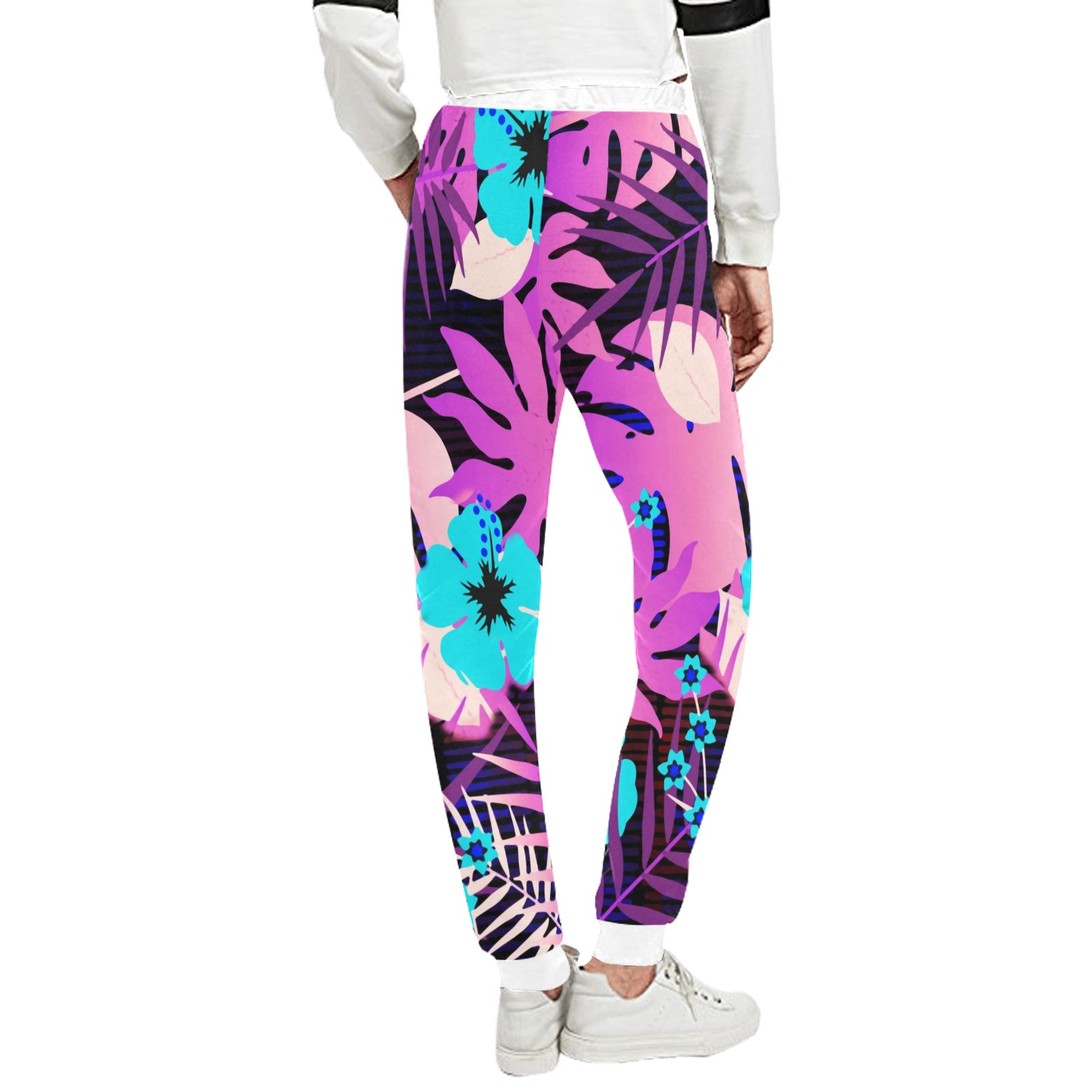 GROOVY FUNK THING FLORAL PURPLE Unisex All Over Print Sweatpants (Model L11)