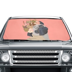 Girly Pug Car Sun Shade Umbrella 58"x29"
