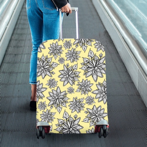 Creekside Floret pattern buttercup Luggage Cover/Large 26"-28"