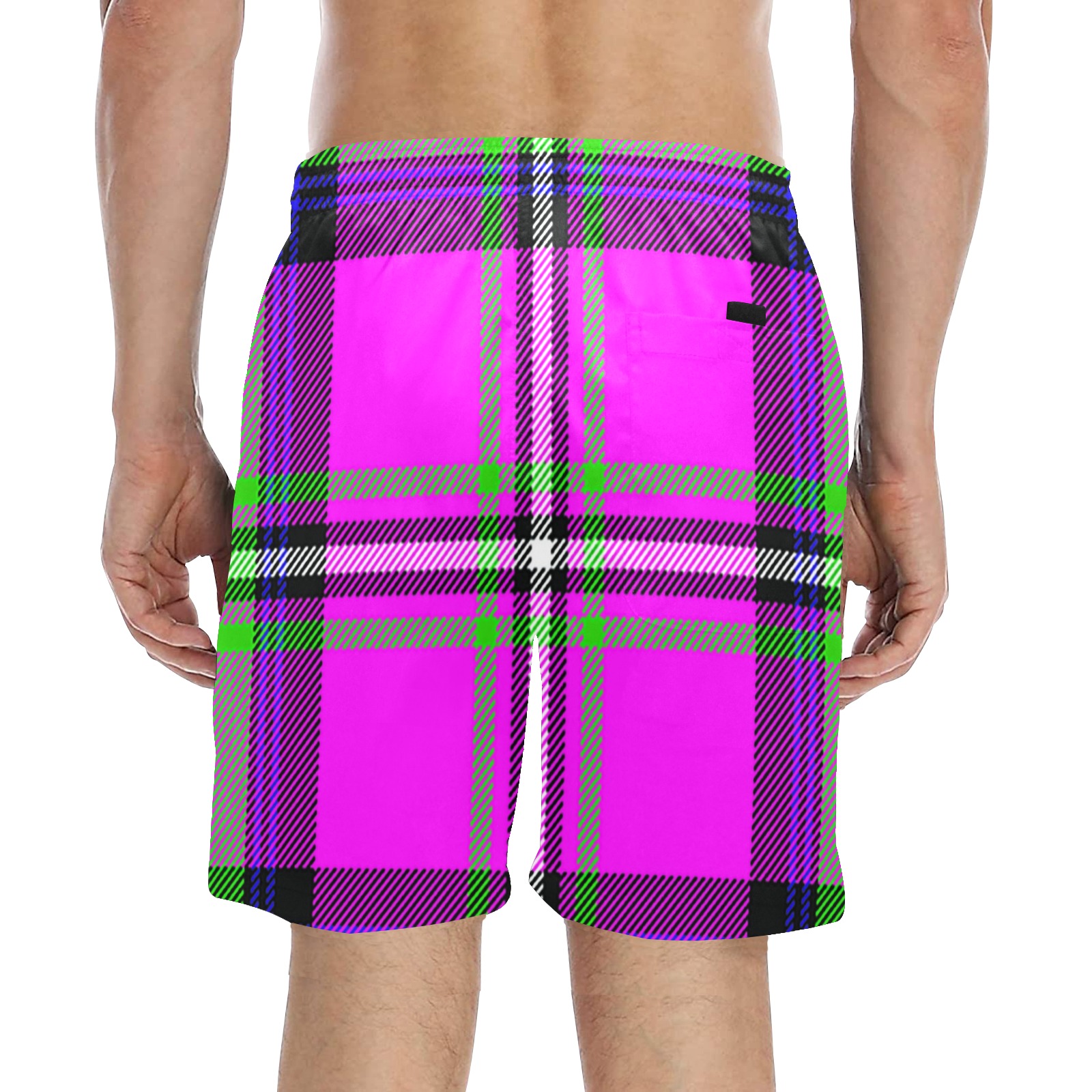 back  bk Men's Mid-Length Beach Shorts (Model L51)