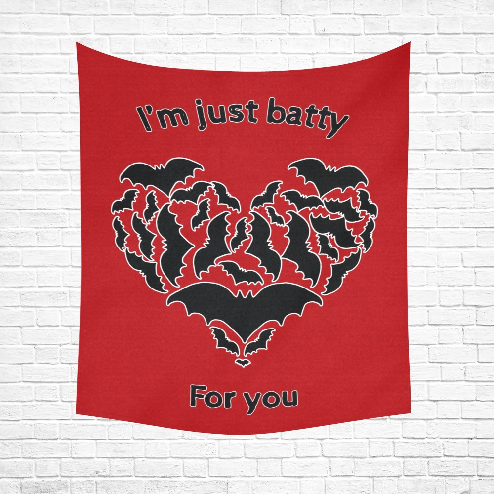 Batty For You Cotton Linen Wall Tapestry 51"x 60"