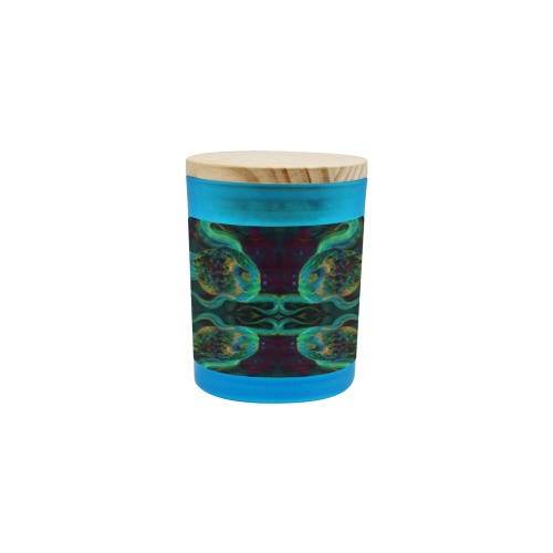 4-3 Blue Glass Candle Cup (Wood Sage & Sea Salt)