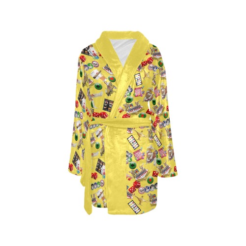 Las Vegas Icons Gamblers Delight - Yellow Women's All Over Print Night Robe