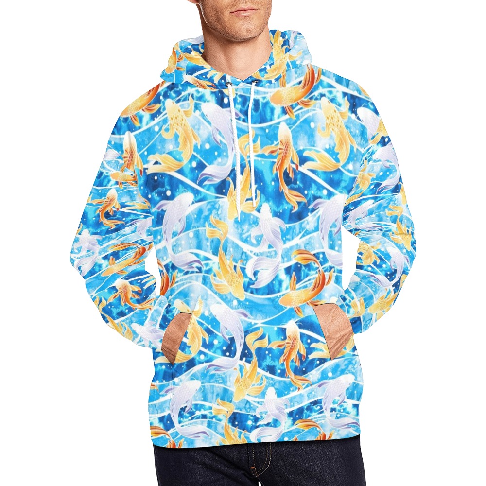 KOI FISH 001 All Over Print Hoodie for Men (USA Size) (Model H13)