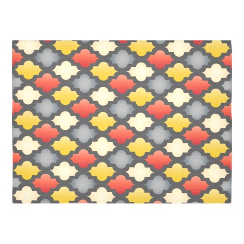 Moroccan Trellis Cotton Linen Tablecloth 52"x 70"