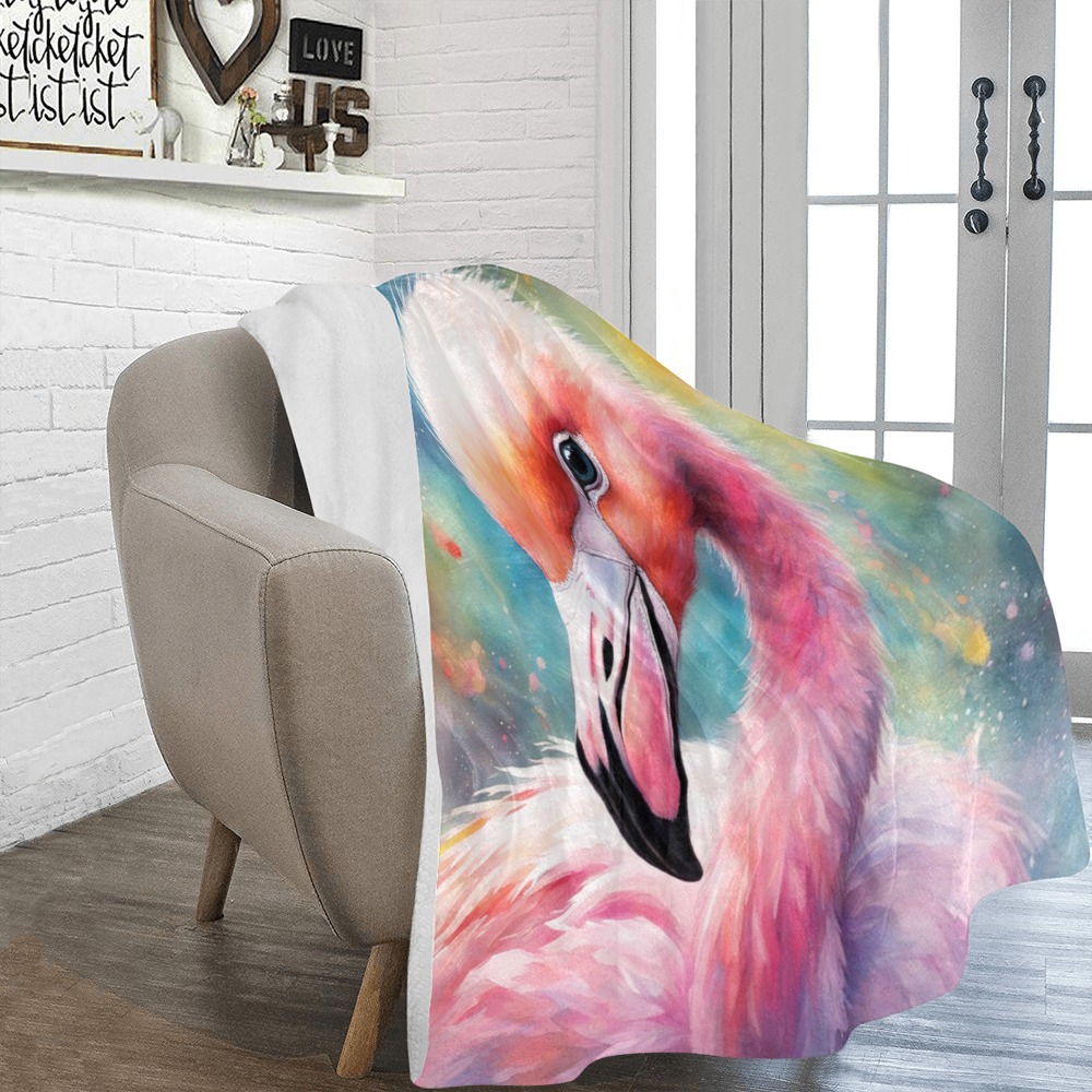 Rainbow Birds Flamingo 2 Ultra-Soft Micro Fleece Blanket 60"x80"