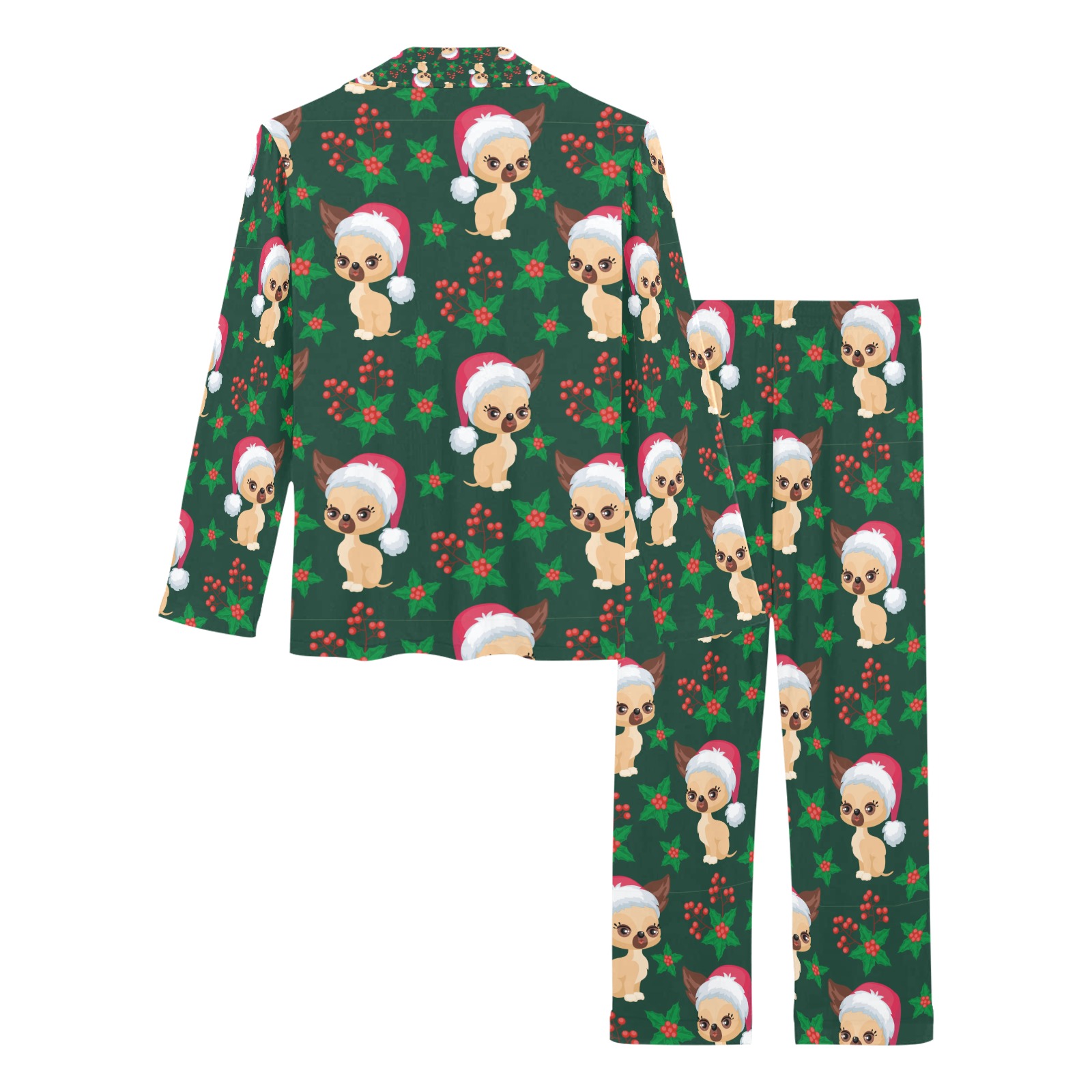 Christmas Chihuahua Women's Long Pajama Set