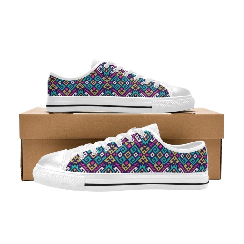 Abstract Pattern Colorful Men's Classic Canvas Shoes (Model 018)