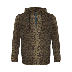 Leopard print All Over Print Full Zip Hoodie for Men (Model H14)