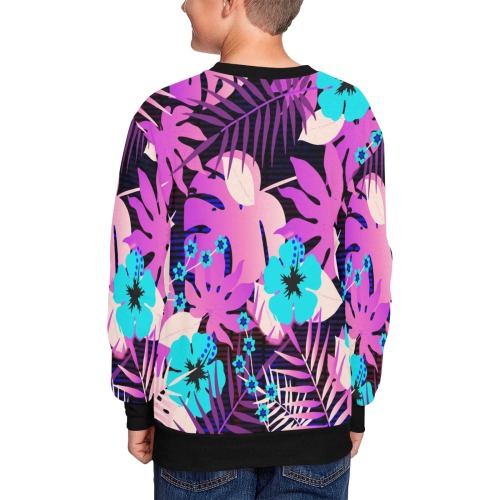 GROOVY FUNK THING FLORAL PURPLE Kids' All Over Print Sweatshirt (Model H37)