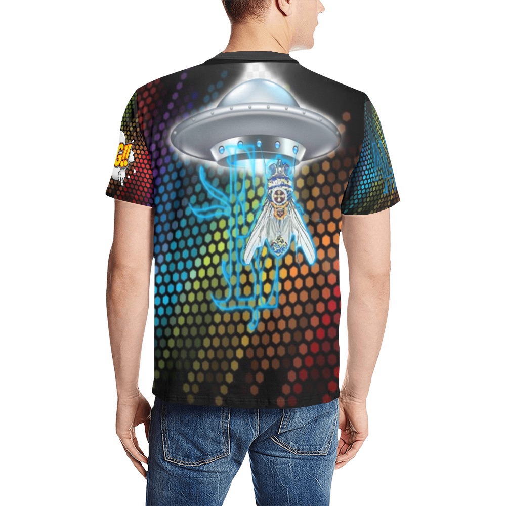 New Alien Attack Collectable Fly Men's All Over Print T-Shirt (Solid Color Neck) (Model T63)