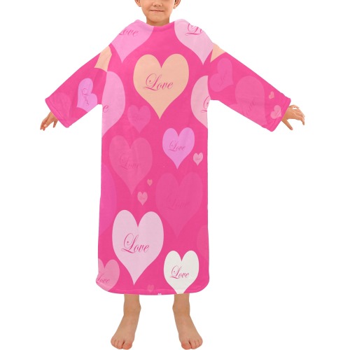 HeartsofLove Blanket Robe with Sleeves for Kids