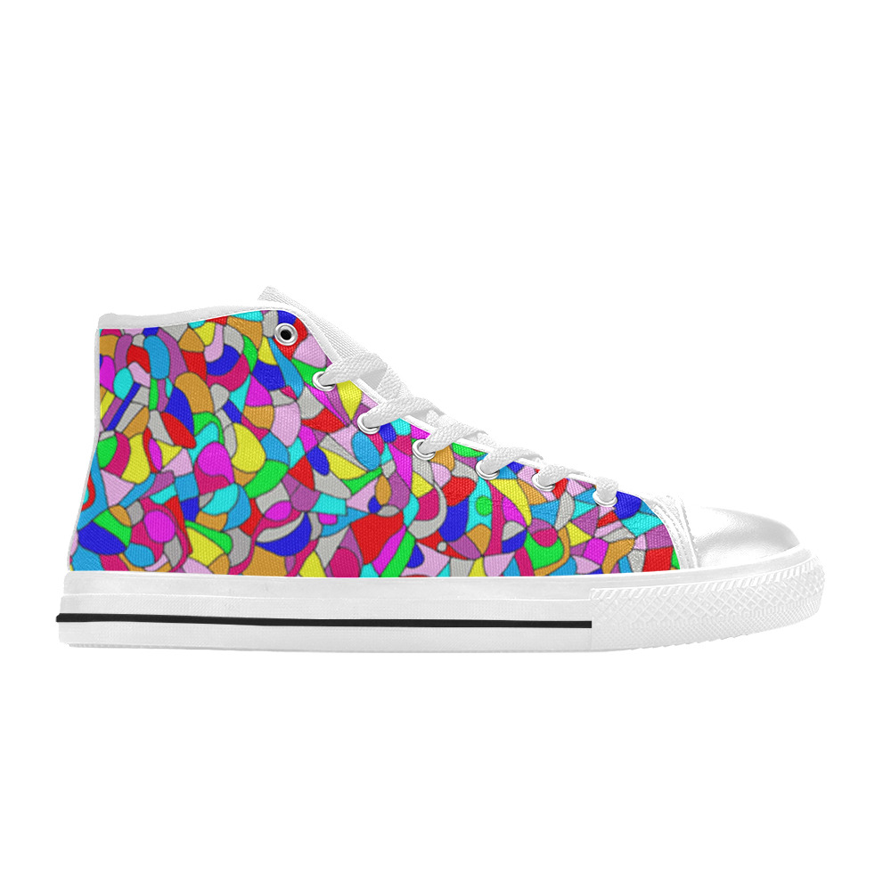 Abstract pebbles on a Beach Men’s Classic High Top Canvas Shoes (Model 017)