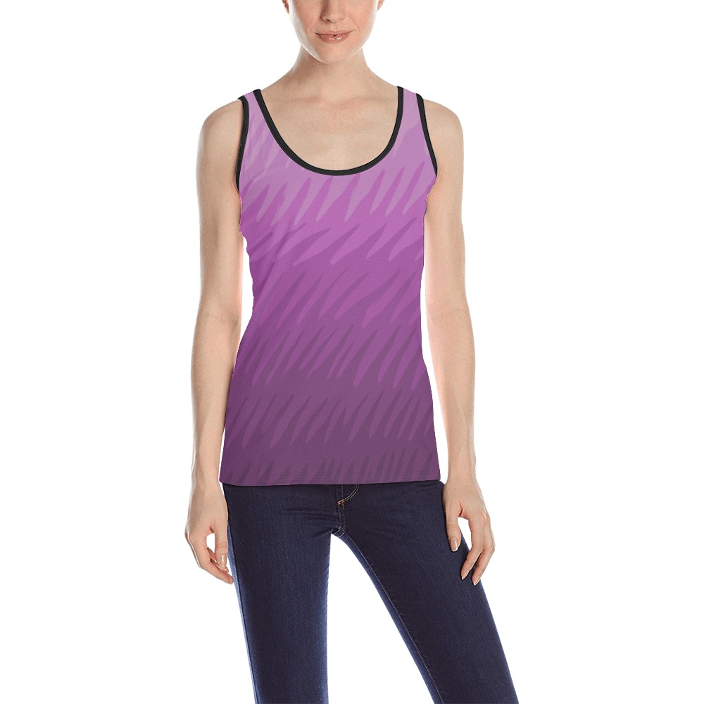 pink wavespike All Over Print Tank Top for Women (Model T43)