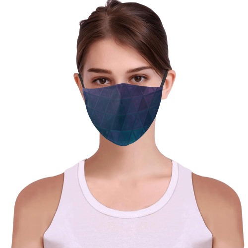 mosaic triangle 21 3D Mouth Mask with Drawstring (Pack of 100) (Model M04)