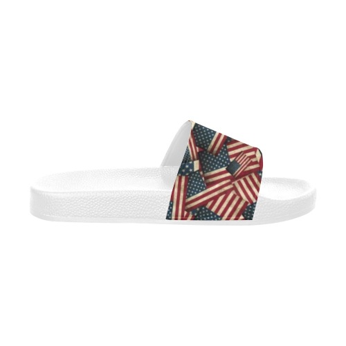 Patriotic USA American Flag Art Men's Slide Sandals (Model 057)