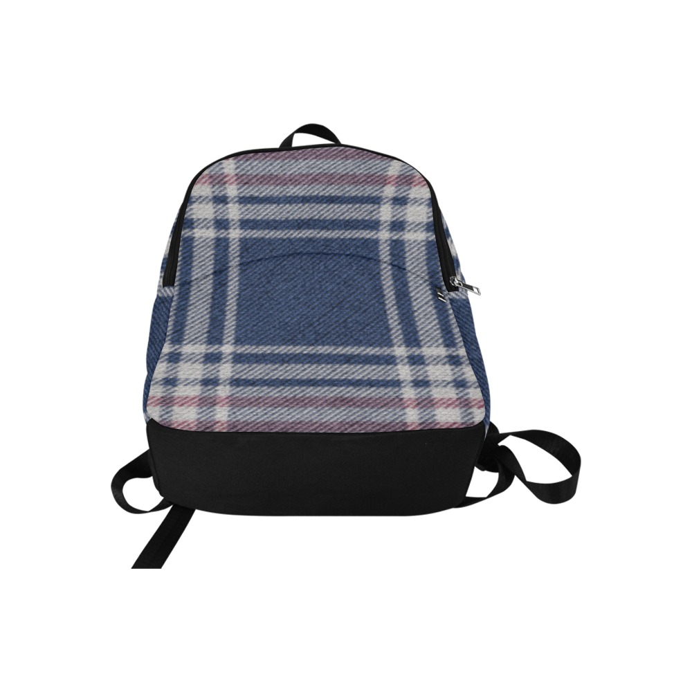 Turquoise Red Plaid Fabric Backpack for Adult (Model 1659)