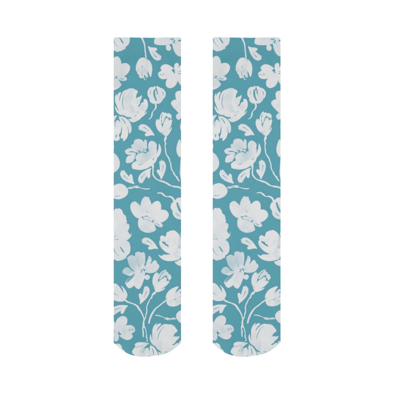 Blue garden floral blooms PDP All Over Print Socks for Women