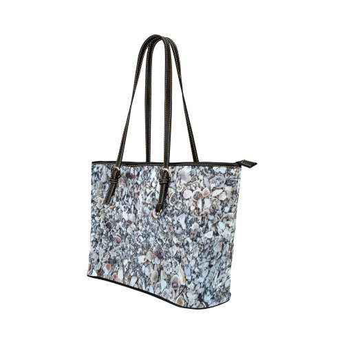 Shells On The Beach 7294 Leather Tote Bag/Small (Model 1651)