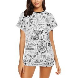 Inspirational tattoo pattern Women's Short Pajama Set