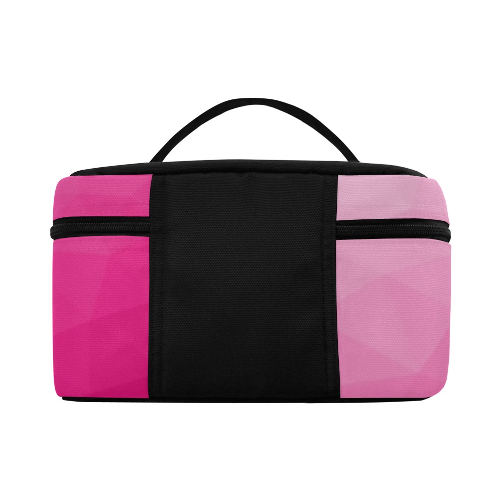 Hot pink gradient geometric mesh pattern Cosmetic Bag/Large (Model 1658)