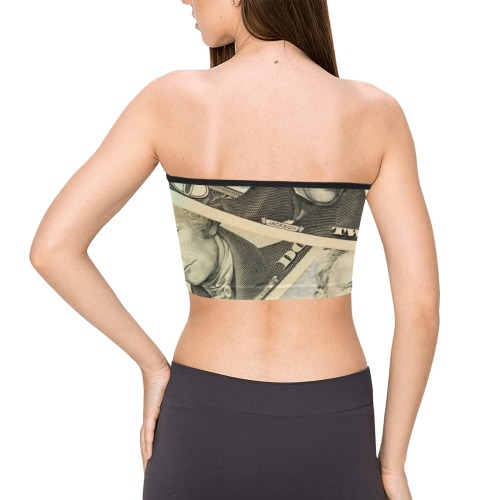 US PAPER CURRENCY Women's Tie Bandeau Top (Model T66)