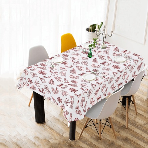 Christmas breakfast Cotton Linen Tablecloth 60"x 84"