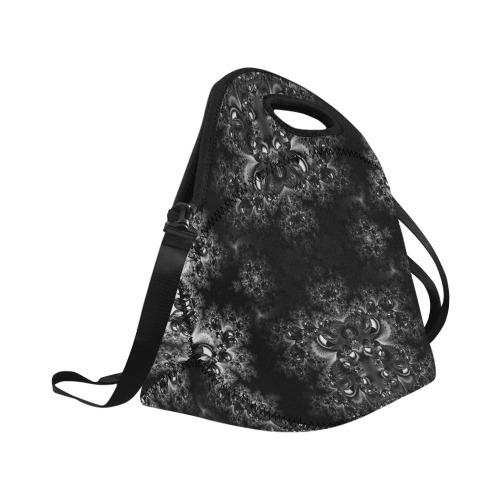 Frost at Midnight Fractal Neoprene Lunch Bag/Large (Model 1669)