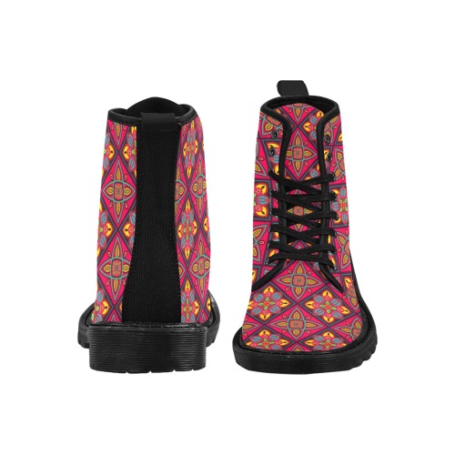 Elegant Decorative Abstract Martin Boots for Women (Black) (Model 1203H)