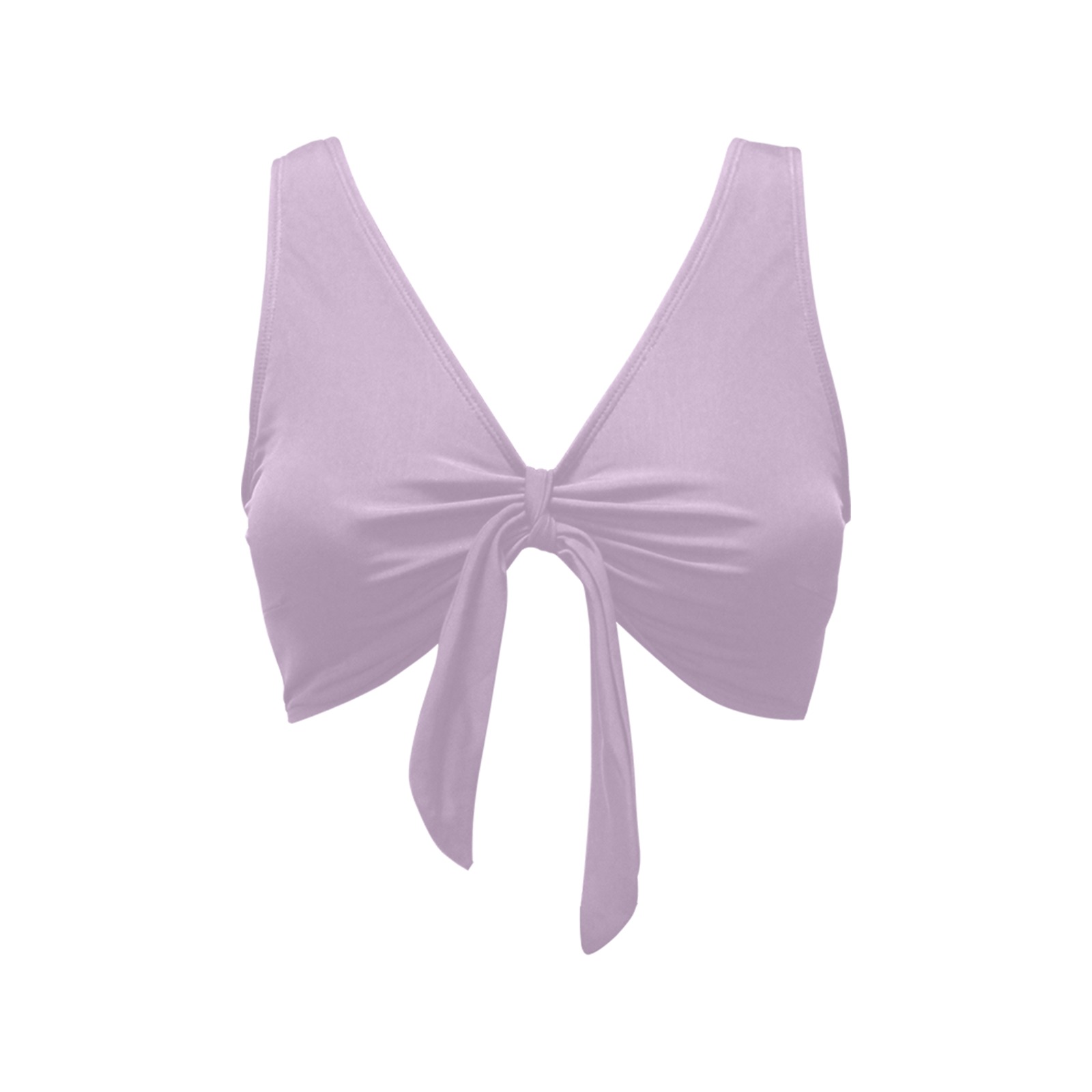 Solid Colors Lavender Chest Bowknot Bikini Top (Model S33)