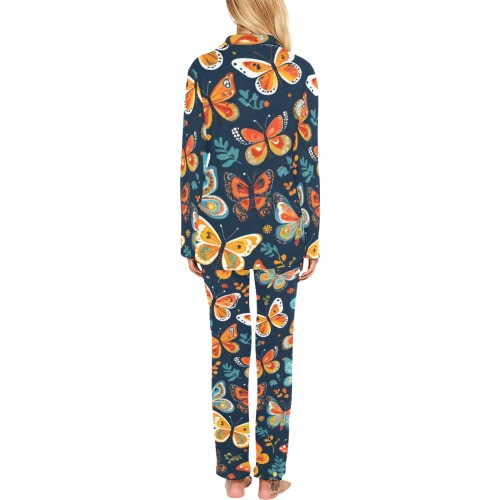Bohemian Butterflies 2 Women's Long Pajama Set