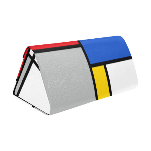 Geometric Retro Mondrian Style Color Composition Custom Foldable Glasses Case