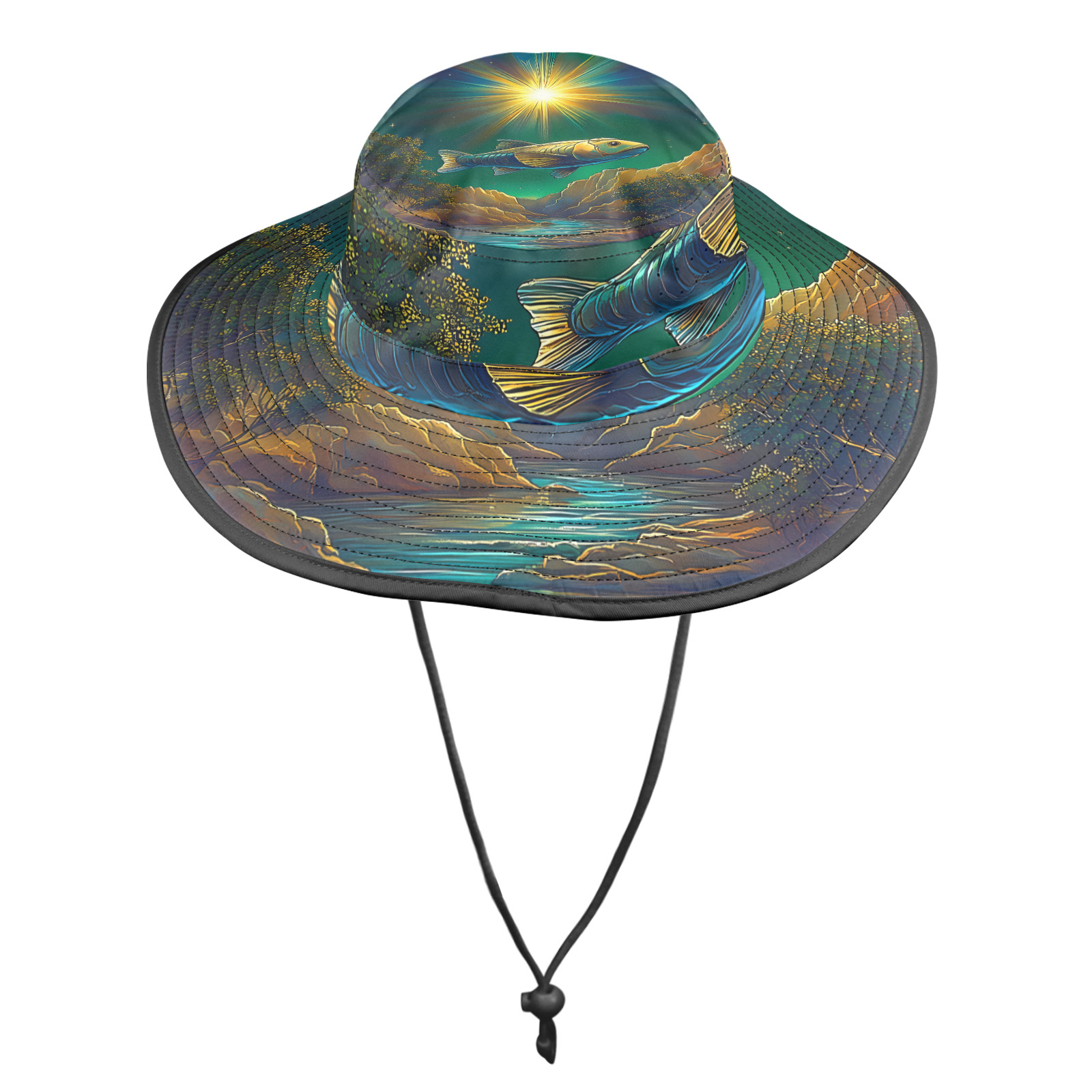 Celestial Swim Wide Brim Bucket Hat