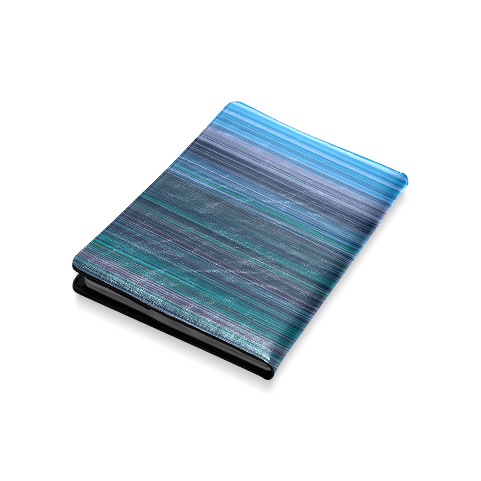 Abstract Blue Horizontal Stripes Custom NoteBook B5