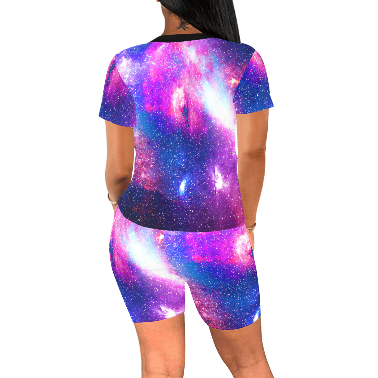 Mystical fantasy deep galaxy space - Interstellar cosmic dust Women's Short Yoga Set