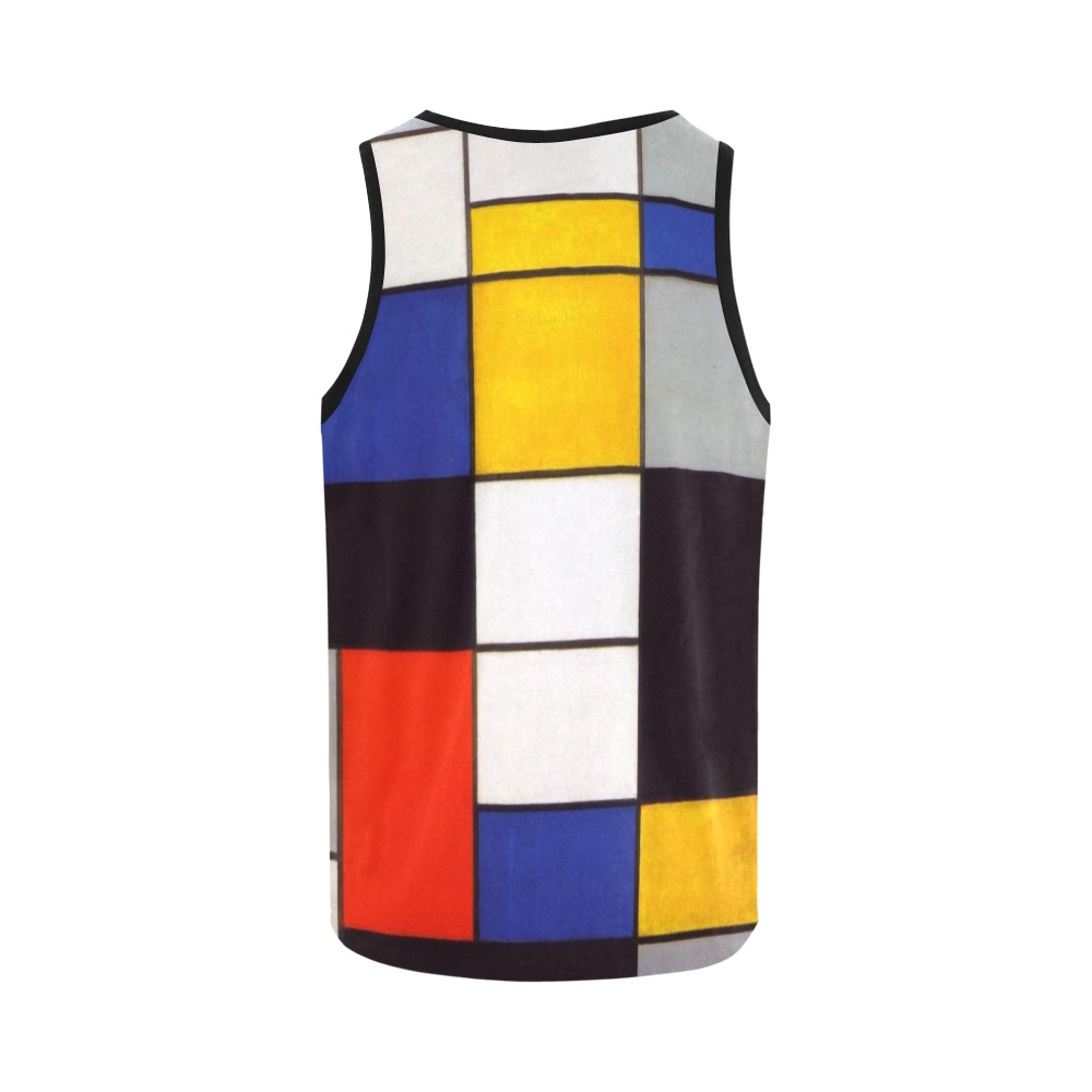 Composition A by Piet Mondrian All Over Print Tank Top for Women (Model T43)
