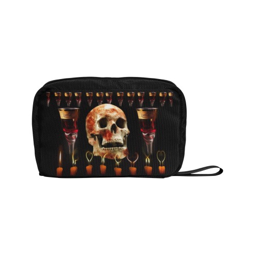 Skull Wine Candles Ritual Toiletry Bag with Hanging Hook (Model 1728)